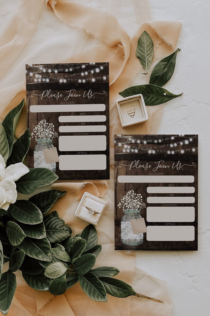 Your Main Event Prints 20 Rustic Country Wood Barrel Invitations â€“ Fill-In Style 5x7 Invites for Wedding, Bridal Shower, Baby Shower, Birthday, Engagement, Anniversary, or Party - Image 5